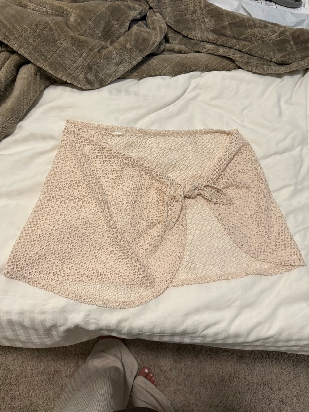 Target Blush Open-Knit Tie-Waist Swim Coverup